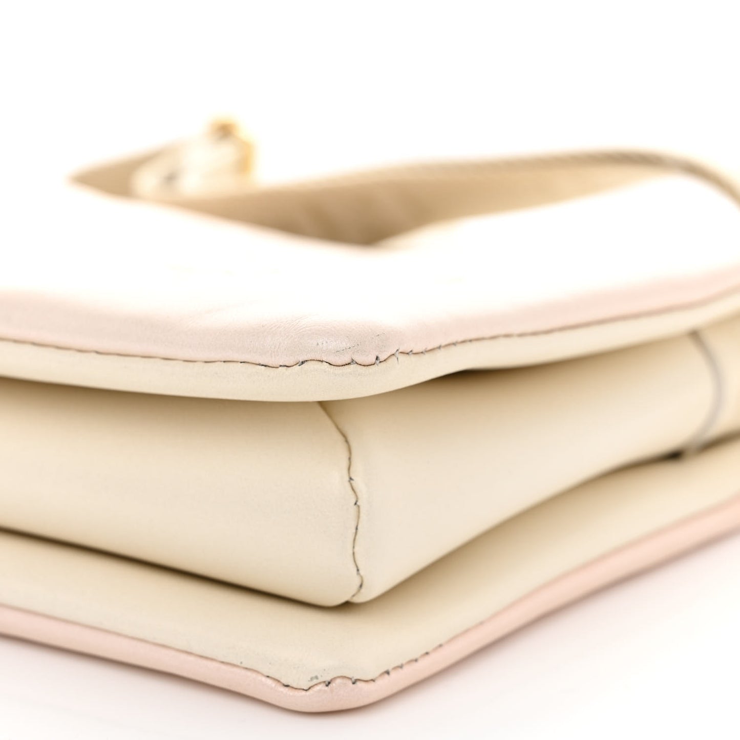 Pearlescent Lambskin Embossed Monogram Coussin PM Beige Rose