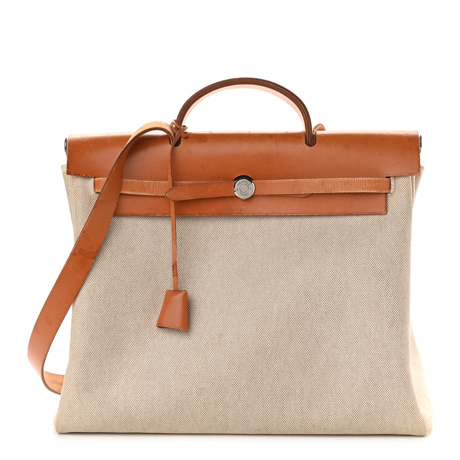 Hermes Toile Vache Calfskin Herbag 39 MM Natural 1 of 13