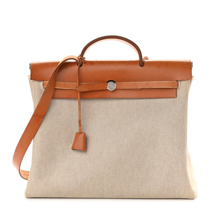 Hermes Toile Vache Calfskin Herbag 39 MM Natural 1 of 13