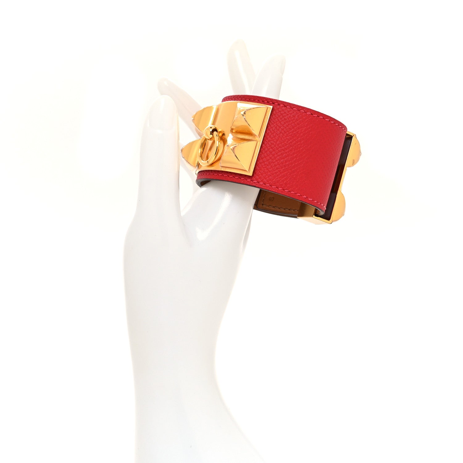 Hermes Epsom Collier De Chien CDC Bracelet S Rouge Casaque 2 of 5