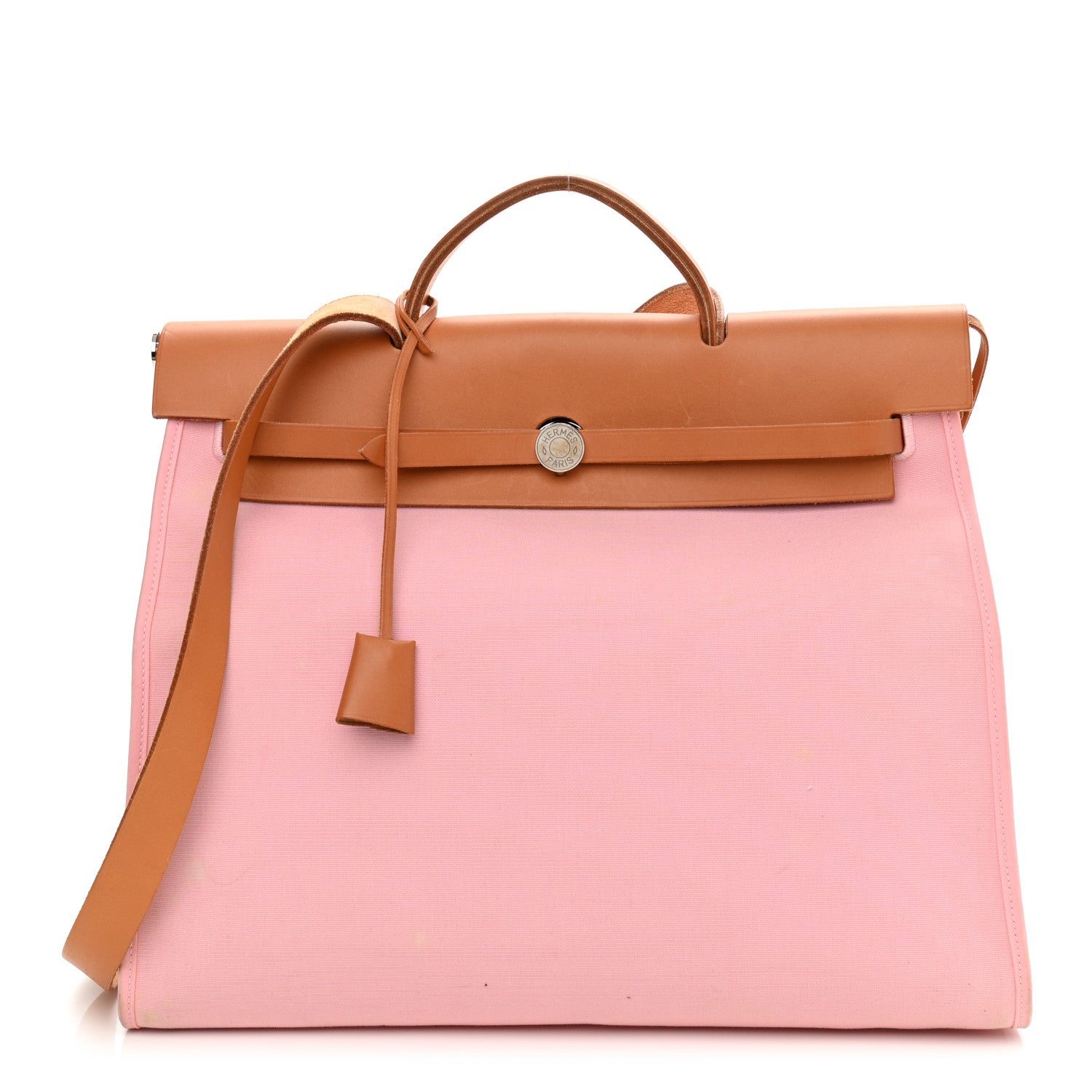 Hermes Vache Hunter Toile Herbag Zip 31 PM Rose Sakura 3 of 16