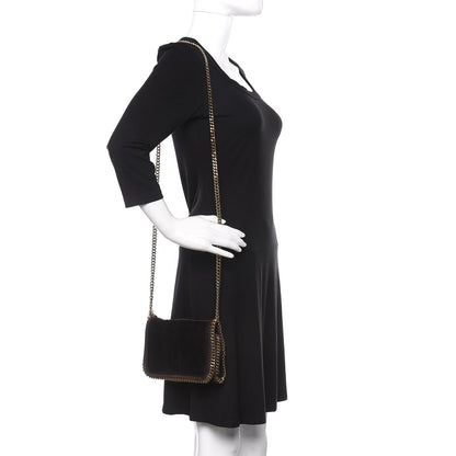 Stella McCartney Velvet Python Embossed Falabella Crossbody Bag Bronze 2 of 10