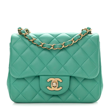 Chanel Lambskin Quilted Mini Square Flap Green 1 of 13