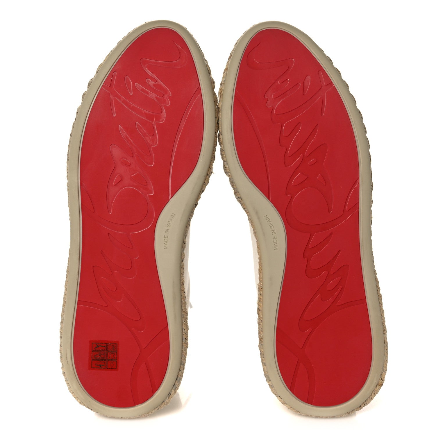 Christian Louboutin Toile Calfskin Espasneak Flat Sneaker 39 Ivory 5 of 9