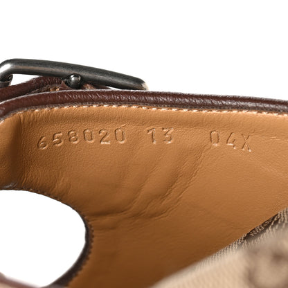 Gucci GG Monogram Lavaredo Eco Fabric Mens Slide Sandals With Straps 13 Beige Ebony Light Brown 6 of 8