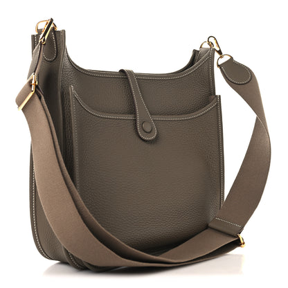 Hermes Taurillon Clemence Evelyne III PM Etoupe 3 of 11