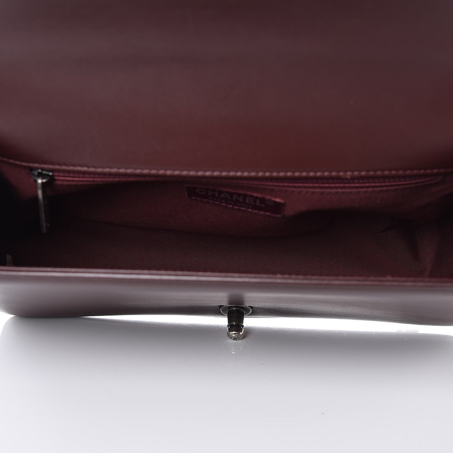 Calfskin Chevron Quilted New Medium Boy Flap Burgundy