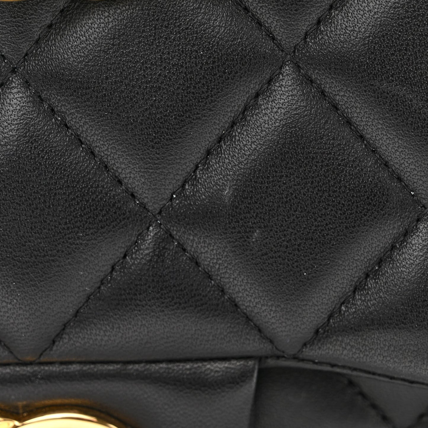 Lambskin Quilted Jumbo Double Flap Black
