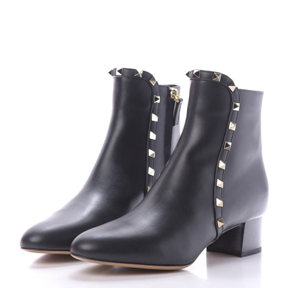 Valentino Garavani Smooth Calfskin Rockstud 40mm Ankle Boots 37.5 Black 3 of 12