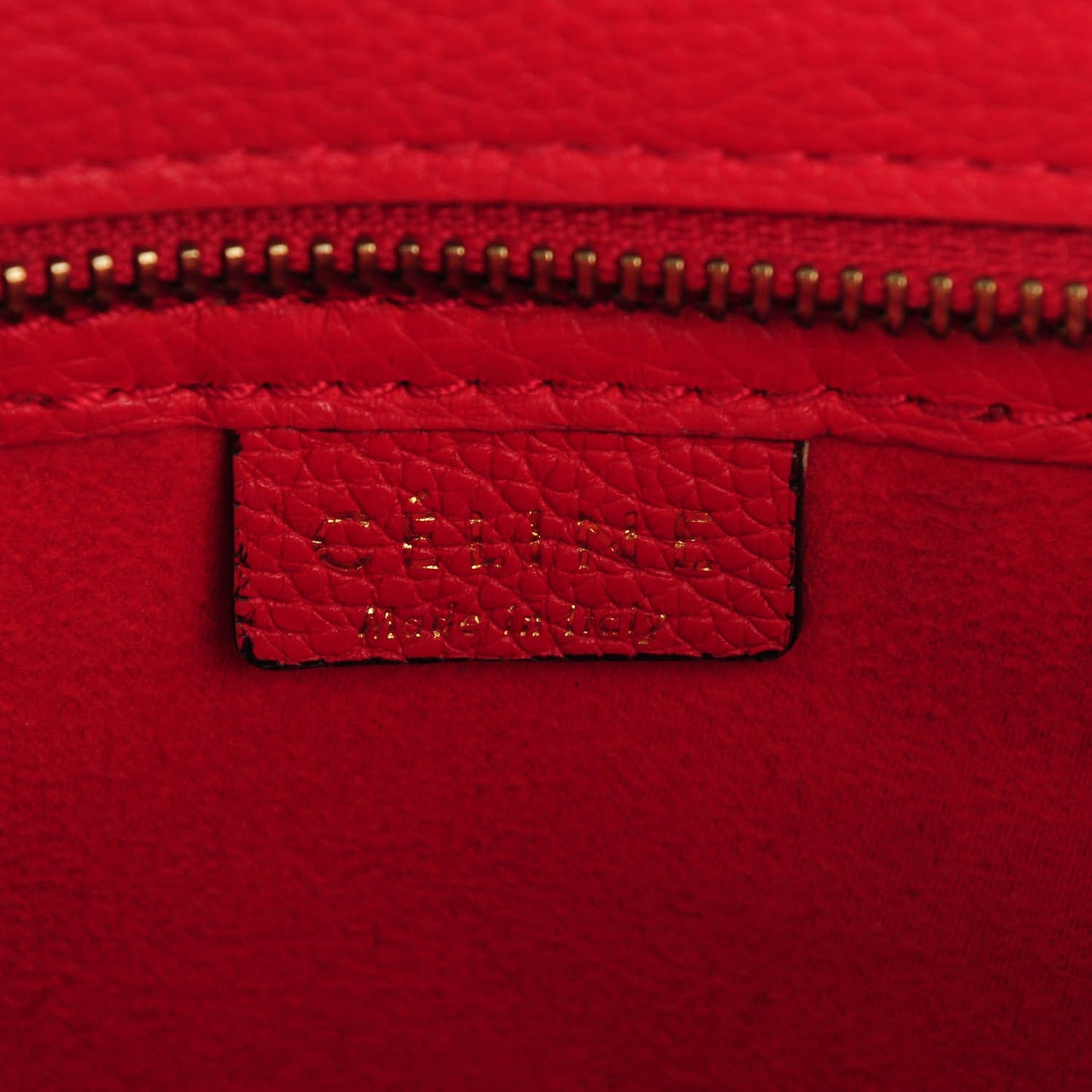 Drummed Calfskin Nano Luggage Coquelicot