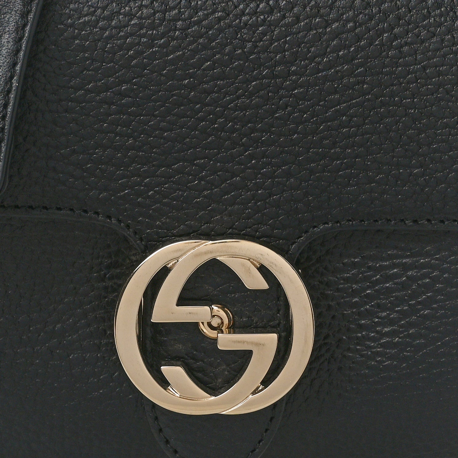 Gucci Dollar Calfskin Interlocking G Crossbody Bag Black 8 of 10