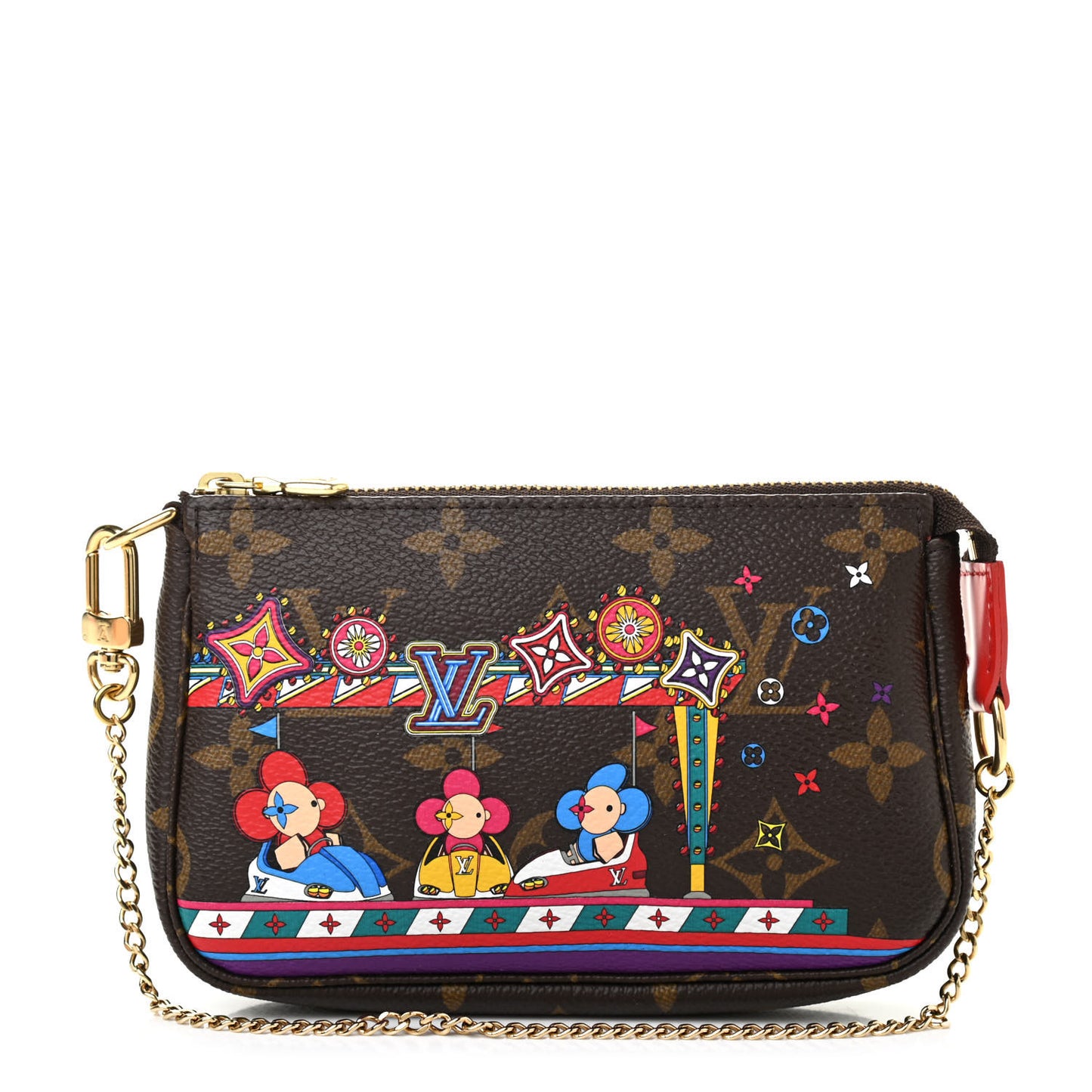 Monogram 2020 Christmas Animation Bumper Cars Mini Pochette Accessories Coquelicot