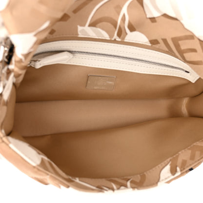 Fendi Seta Logo Rosa Scarf Baguette Beige Amido White 5 of 9