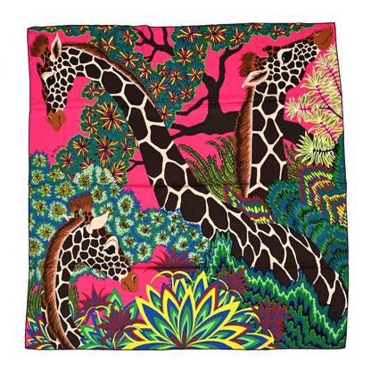 Hermes Cashmere Silk The Three Graces Shawl 140 Rose Vif Marron 1 of 6