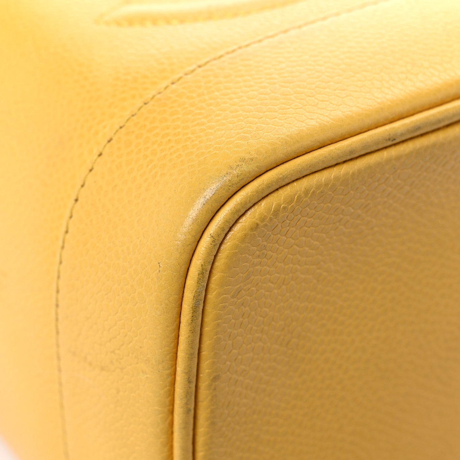 Chanel Caviar Vanity Cosmetic Case Yellow 9 of 29