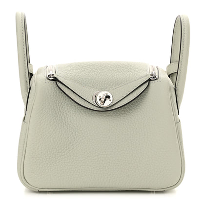 Hermes Taurillon Clemence Mini Lindy 20 Gris Neve 1 of 11