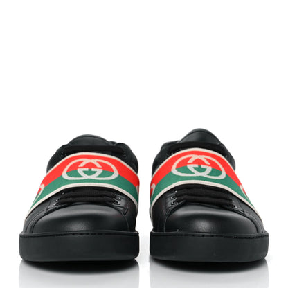 Gucci Calfskin Web Interlocking G Mens Ace Sneakers 10 Black 2 of 11
