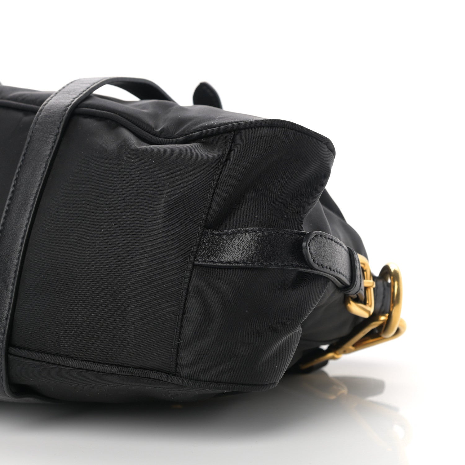 Prada Tessuto Nylon Soft Calfskin Shopping Satchel Black 12 of 13