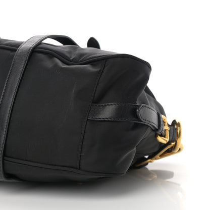 Prada Tessuto Nylon Soft Calfskin Shopping Satchel Black 12 of 13