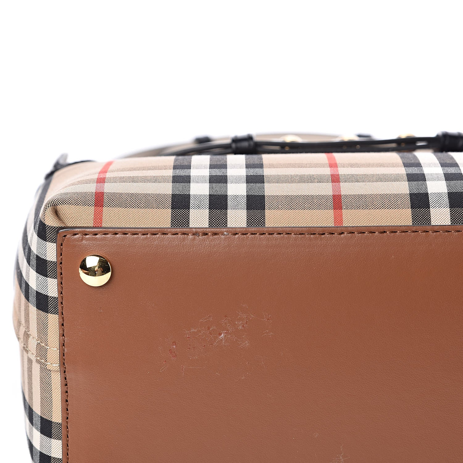 Burberry Calfskin Vintage Check Triple Stud Mini Belt Bag Archive Beige 9 of 11