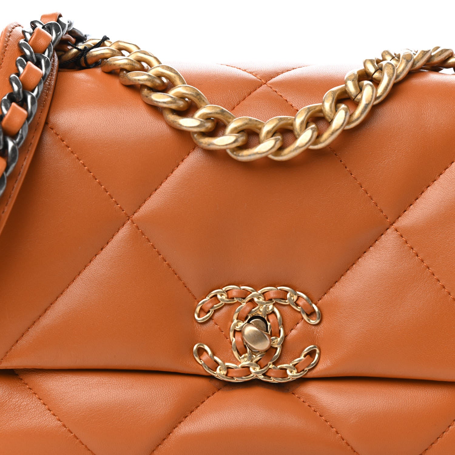 Chanel Lambskin Quilted Medium Chanel 19 Flap Light Brown 8 of 12