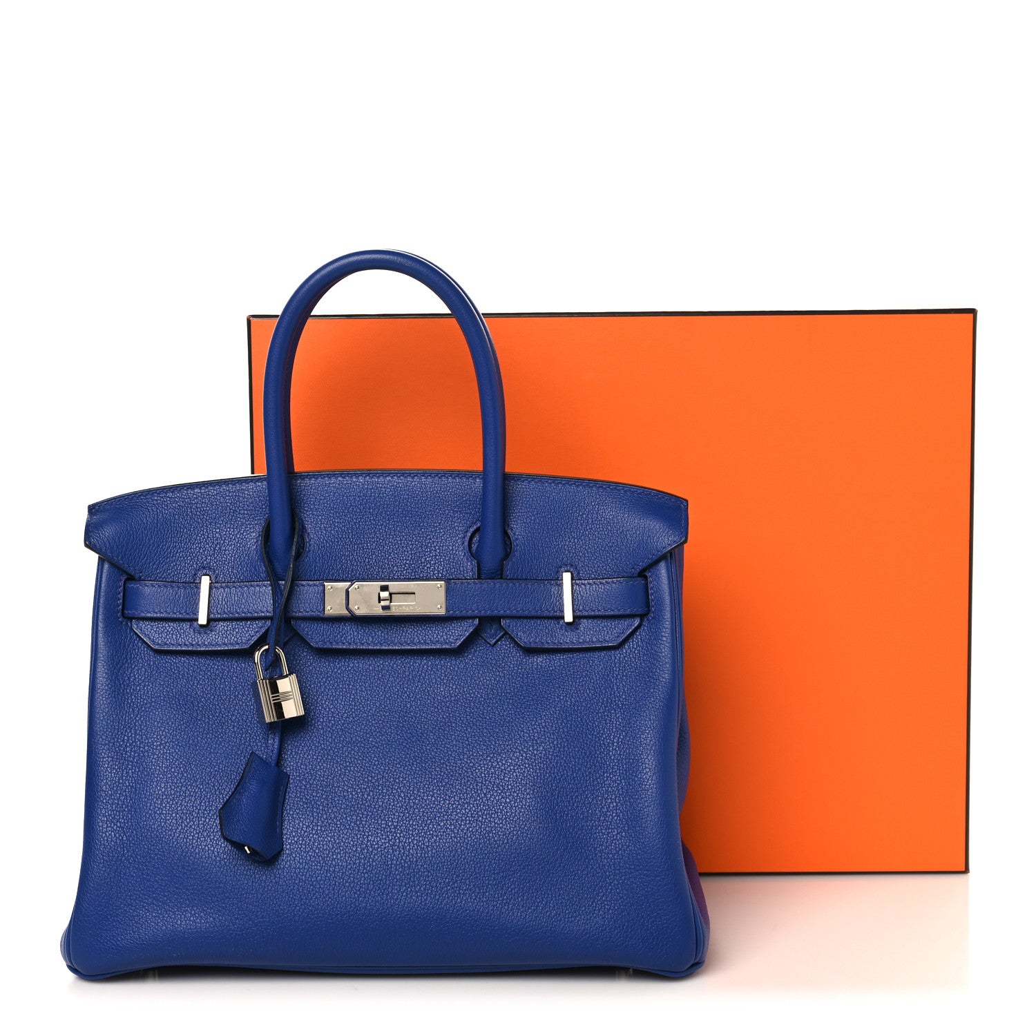 Hermes Taurillon Novillo Horseshoe Birkin 30 Bleu Brighton 13 of 13