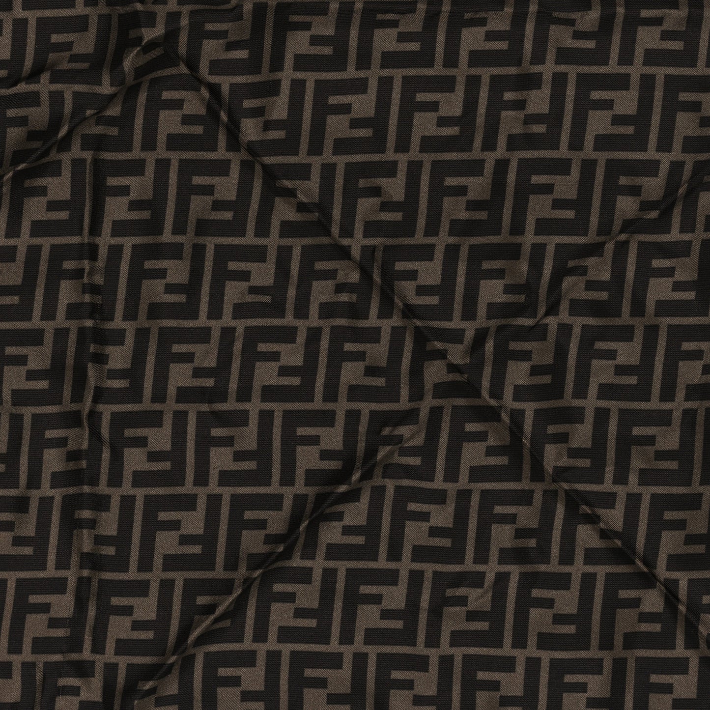 Silk FF Scarf Brown Black Red