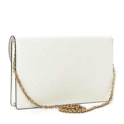 Christian Dior Grained Calfskin Saddle Chain Pouch Off White 3 of 11