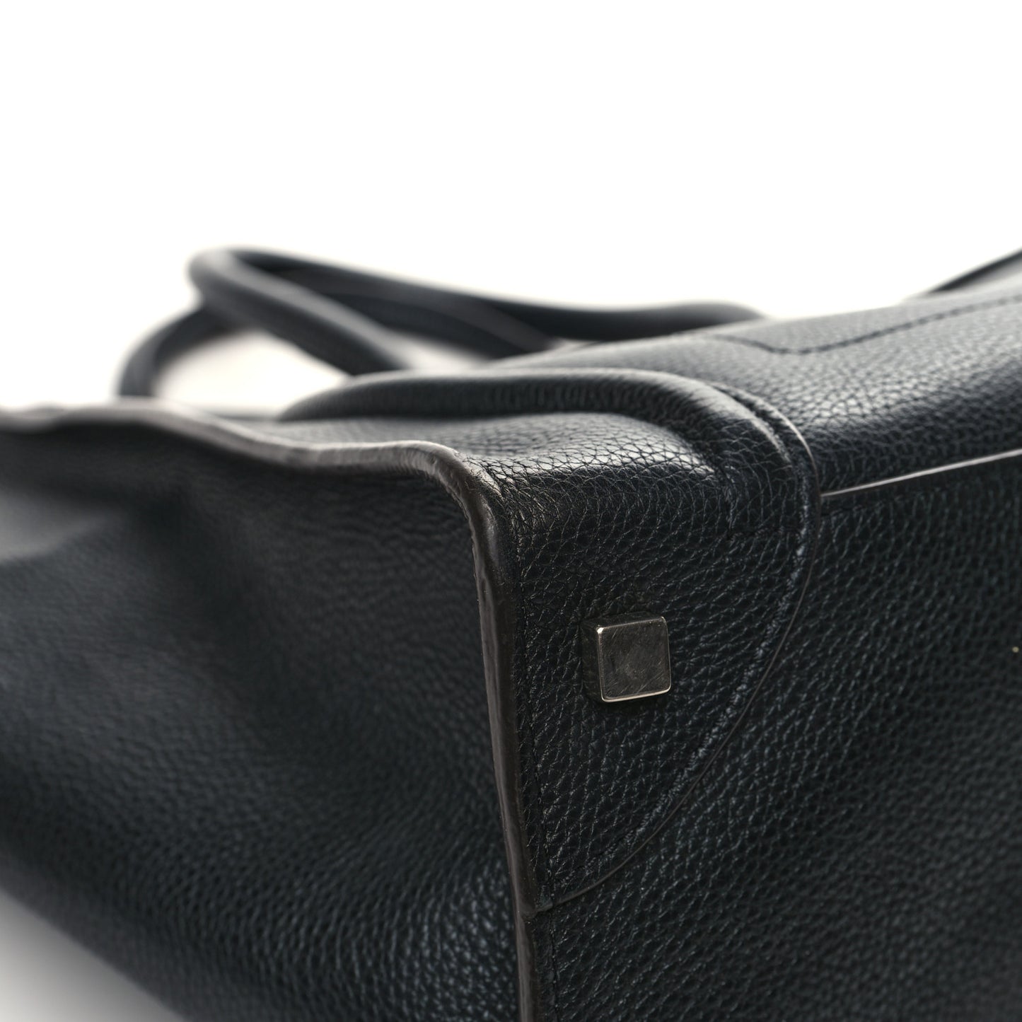 Drummed Calfskin Mini Luggage Black