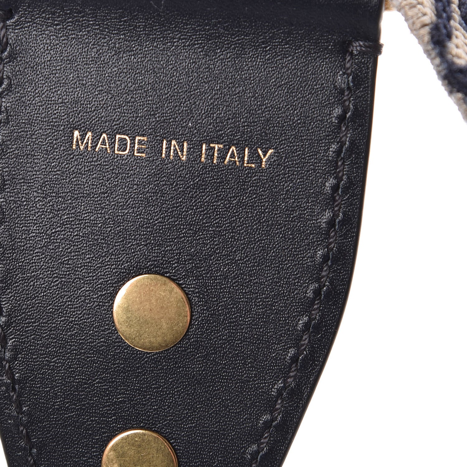 Christian Dior Oblique Studded Shoulder Strap Blue 3 of 5