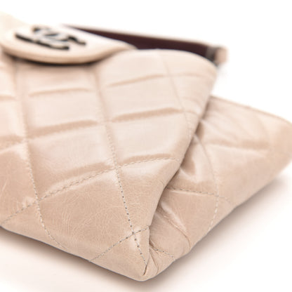 Chanel Glazed Calfskin Quilted Coco Pleats Chain Clutch Light Pink 9 of 12