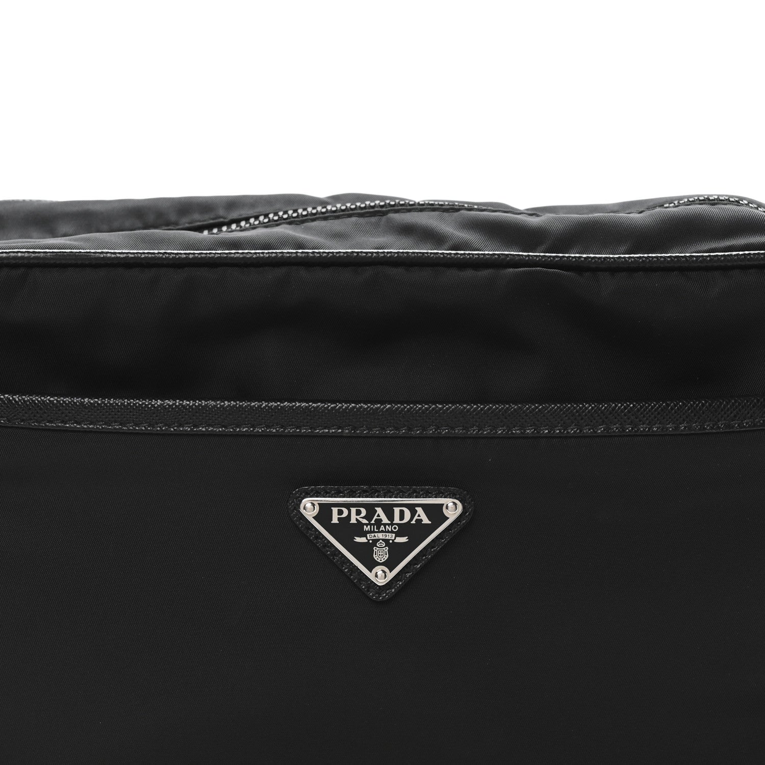 Prada Re-Nylon Vela Saffiano Pocket Double Zip Shoulder Bag Black 9 of 11