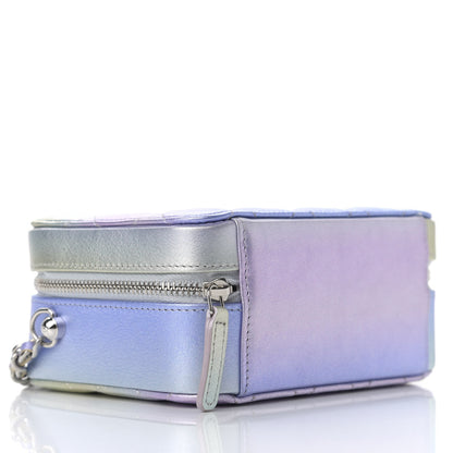 Chanel Metallic Gradient Calfskin Quilted Camera Case Blue Yellow Purple 4 of 9