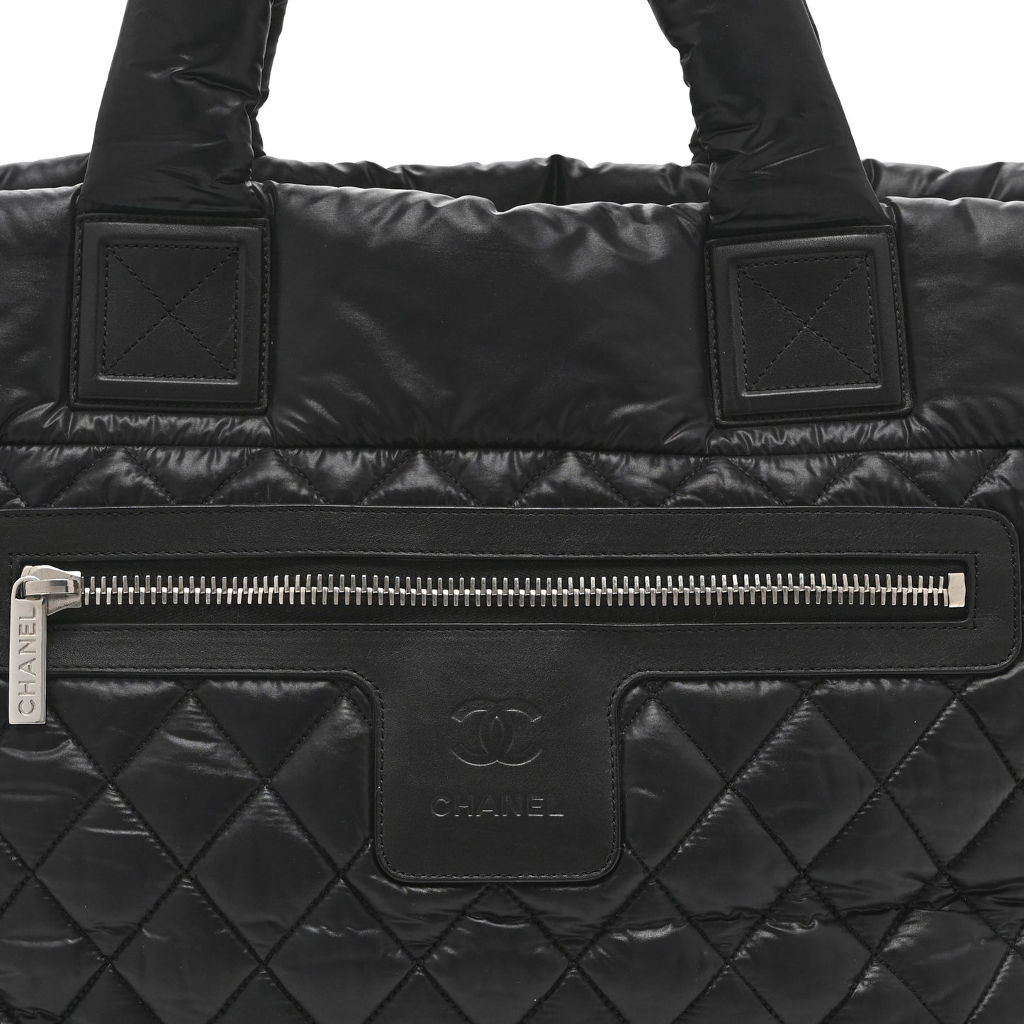 Nylon Quilted Large Coco Cocoon Tote Black