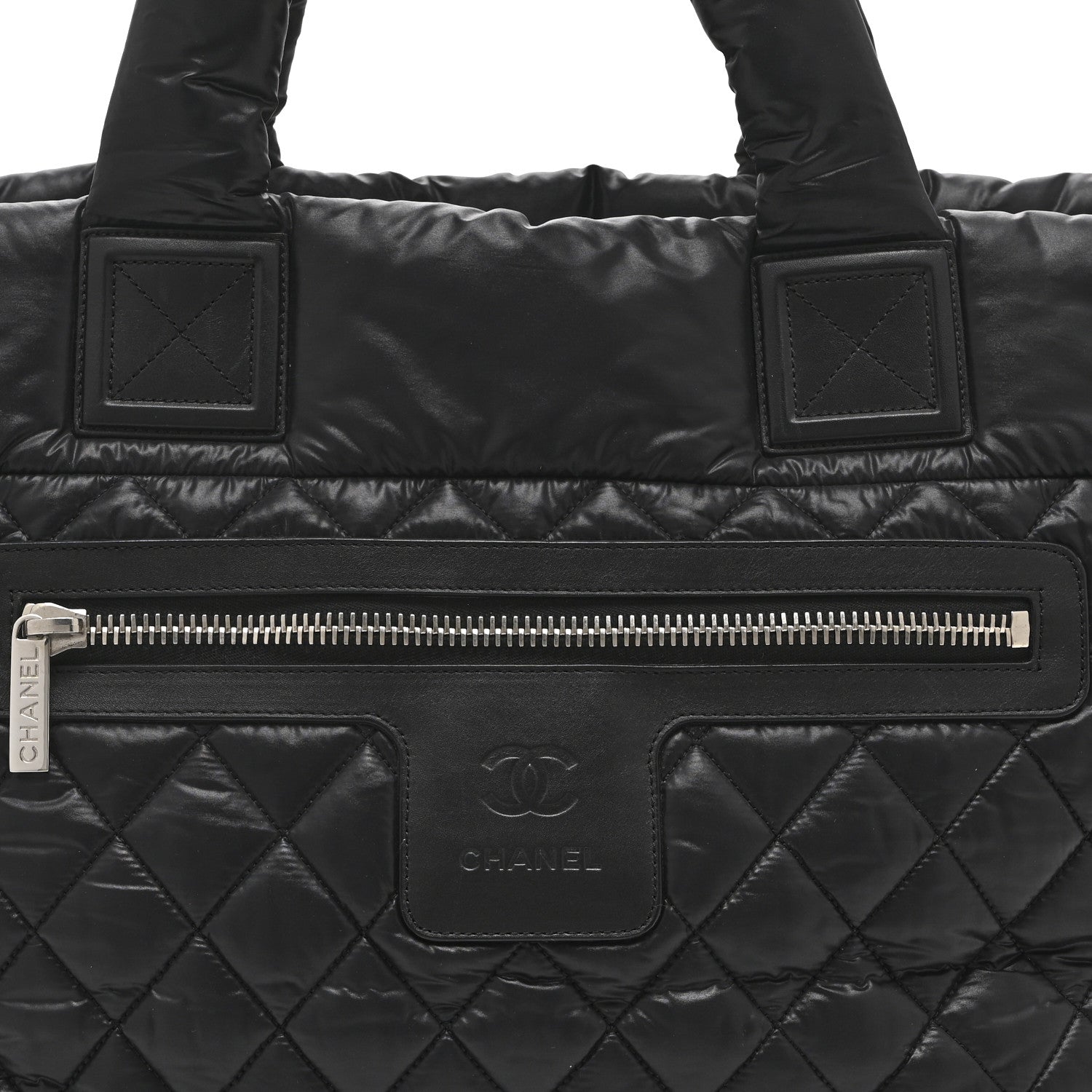 Chanel Nylon Quilted Large Coco Cocoon Tote Black 8 of 11