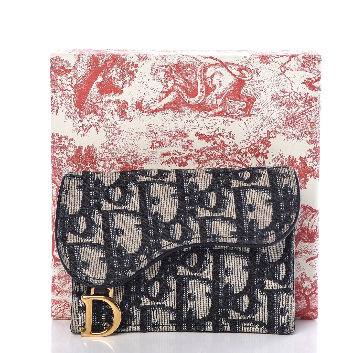 Oblique Saddle Card Holder Blue
