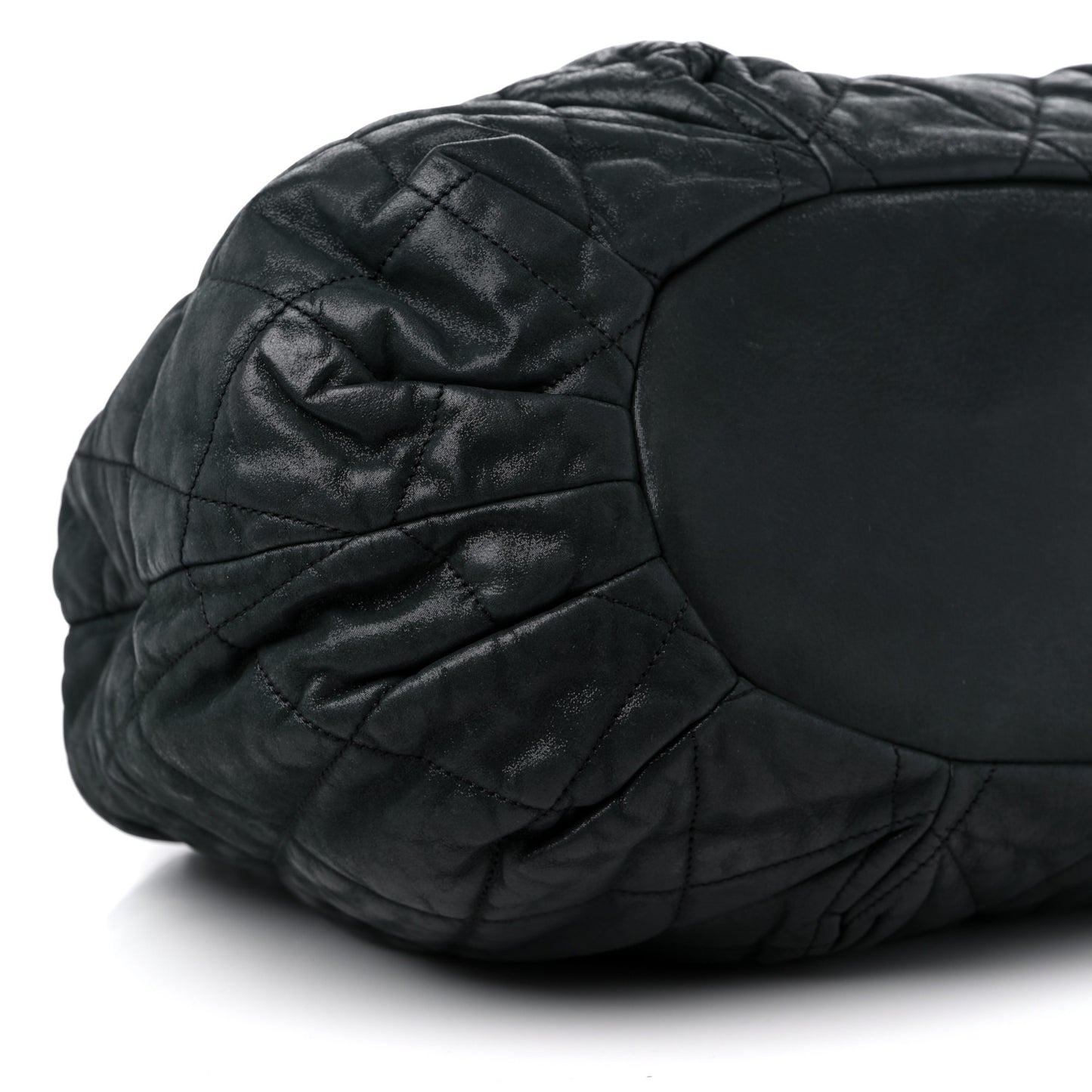 Iridescent Calfskin Quilted Large In The Mix Tote Black