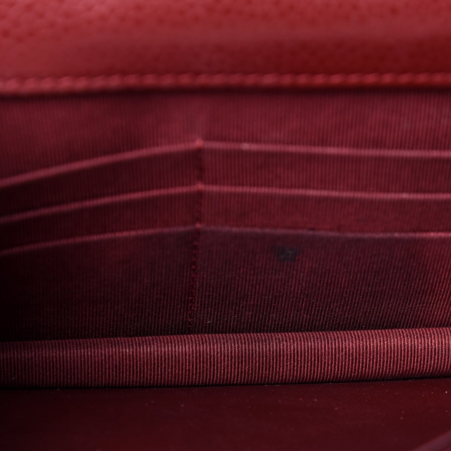 Caviar Quilted Wallet On Chain WOC Dark Red