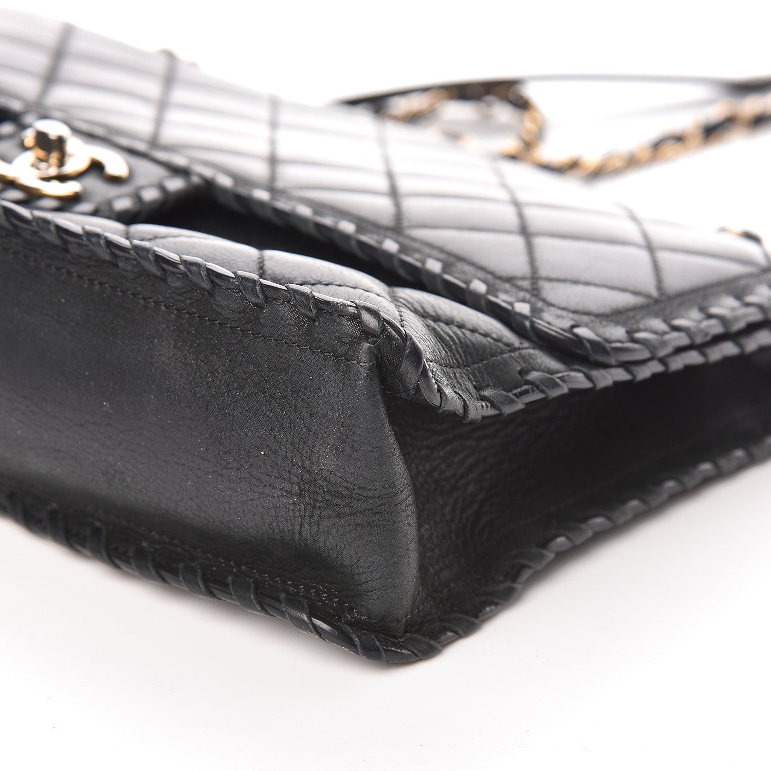 Chanel Suede Calfskin Jumbo Happy Stitch Flap Black 11 of 13
