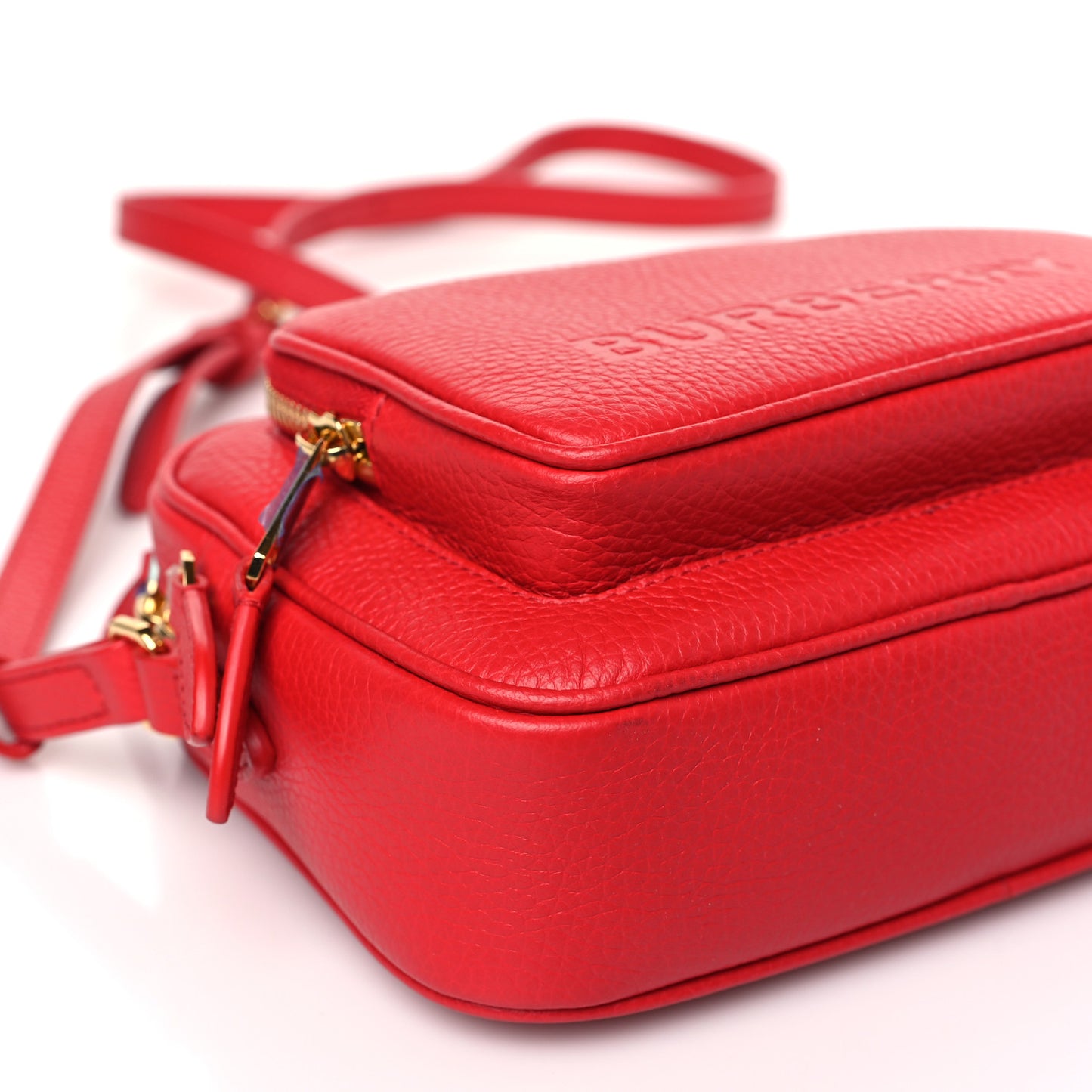 Grained Calfskin Small Camera Bag Red