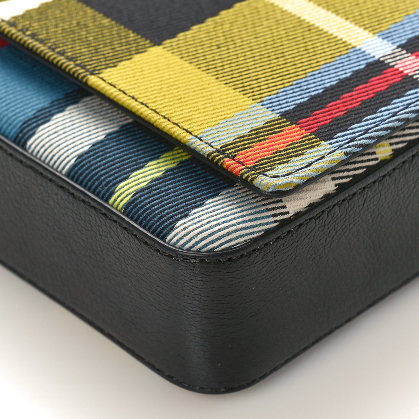 Canvas Tartan Mix Hampshire Wallet on Chain Yellow Multicolor
