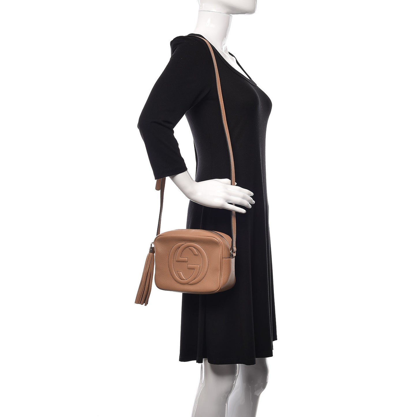 Pebbled Calfskin Small Soho Disco Bag Camelia