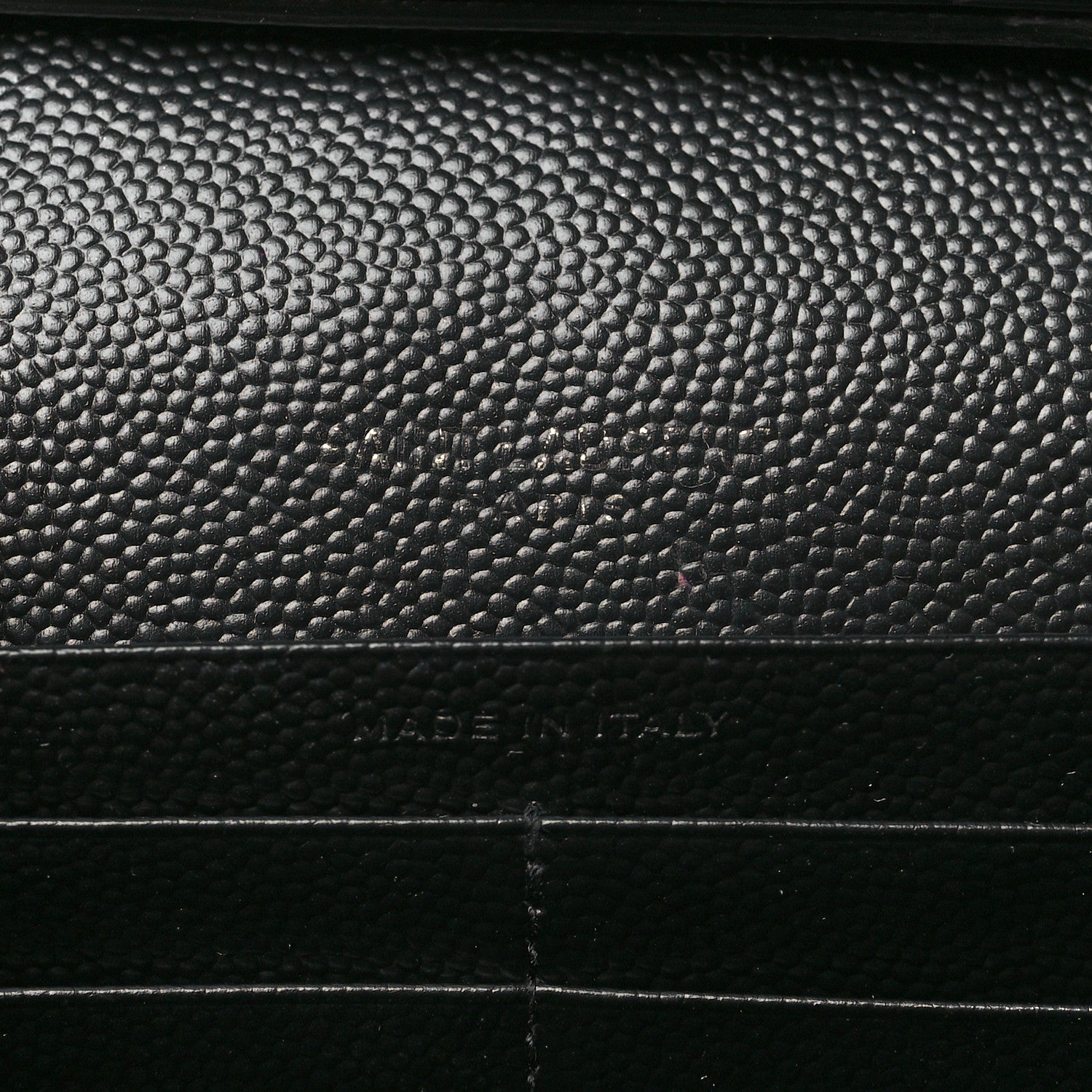 Saint Laurent Grain De Poudre Matelasse Chevron Monogram Monochrome Chain Wallet Black 6 of 9