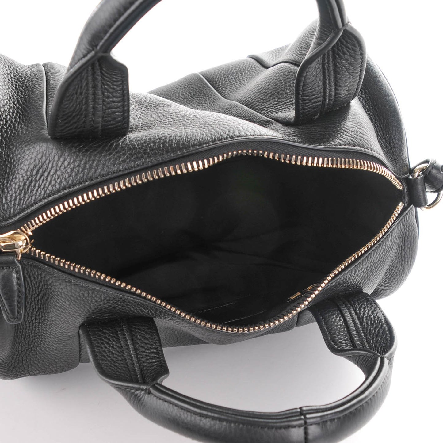 Pebbled Lambskin Rocco Black Pale Gold Hardware