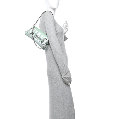 Gucci Iridescent Nappa Vertical Matelasse Small Maxi Horsebit Chain Shoulder Bag Iridescent Salvy Green 2 of 12