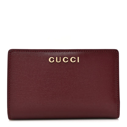 Gucci Calfskin Script Card Case Wallet Rosso Ancora Red 1 of 14