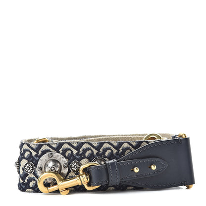Christian Dior Oblique Studded Shoulder Strap Blue 1 of 5