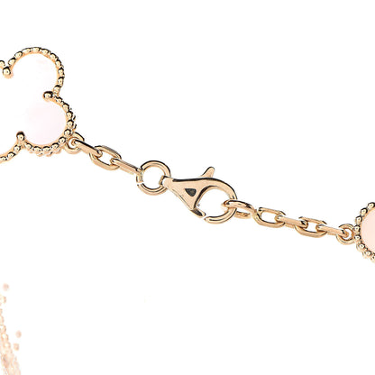 Van Cleef & Arpels 18K Yellow Gold Mother of Pearl 10 Motifs Vintage Alhambra Necklace 4 of 6