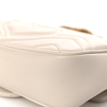 Gucci Calfskin Matelasse Super Mini GG Marmont Shoulder Bag White 11 of 11