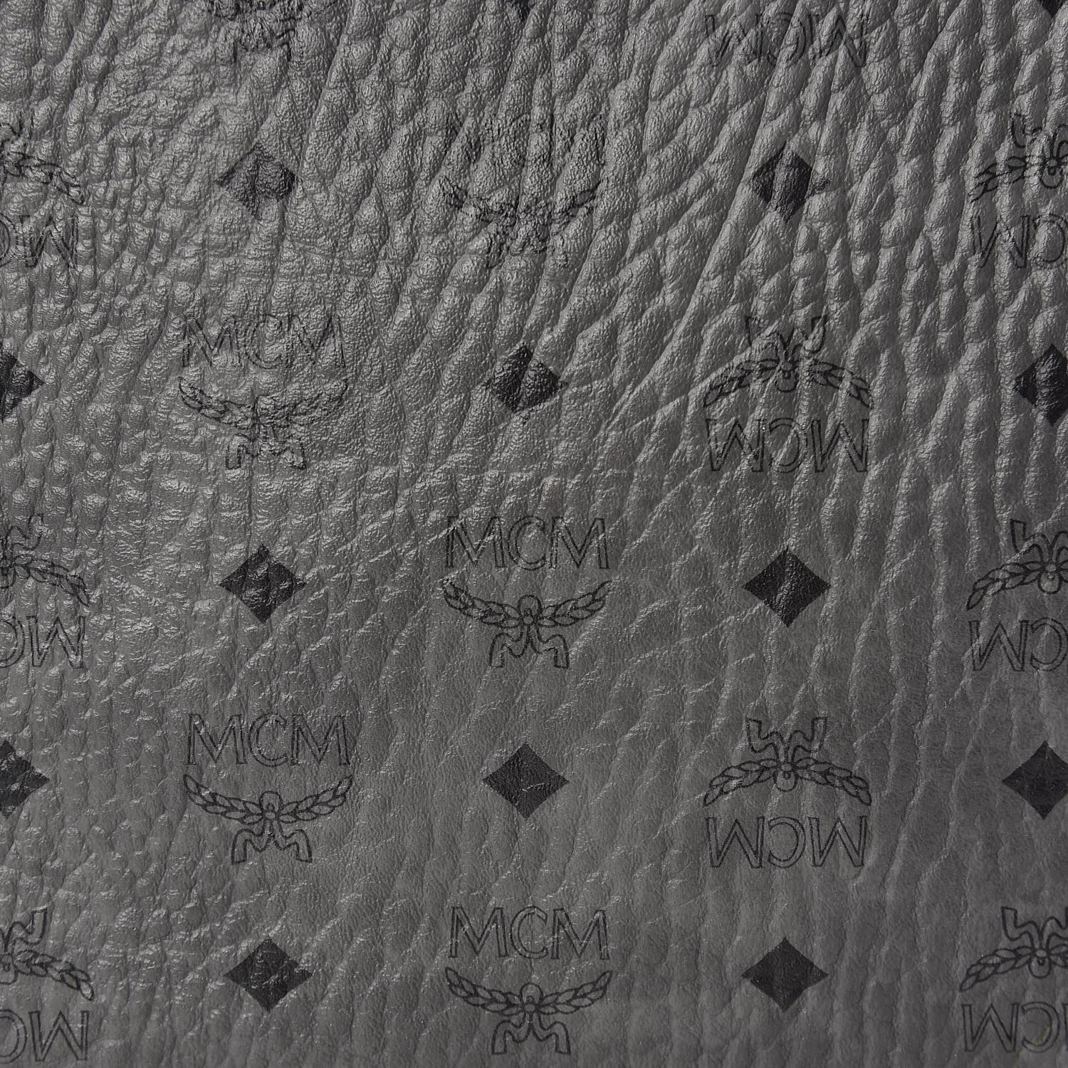 MCM Visetos Liz Shopper Tote Pouch Phantom Grey 10 of 14